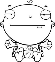 Cartoon Superhero Baby Bored