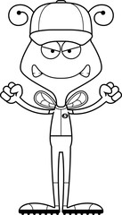 Cartoon Angry Baseball Player Bee