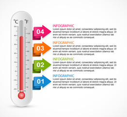 Infographics thermometer design template. Vector illustration.