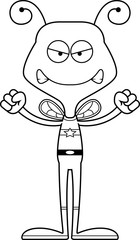 Cartoon Angry Superhero Bee