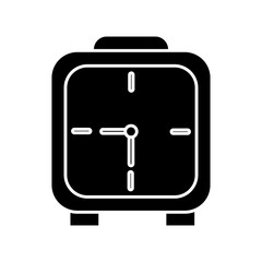 wall clock square deadline dial graphic vector illustration