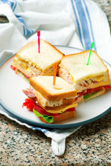 Club Sandwich with turkey and bacon