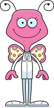 Cartoon Smiling Doctor Butterfly