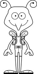 Cartoon Smiling Hiker Mosquito