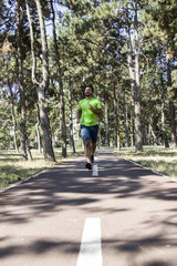 Young man running in the park