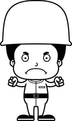 Cartoon Angry Soldier Boy