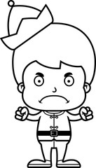 Cartoon Angry Xmas Elf Boy
