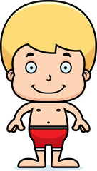 Obraz premium Cartoon Smiling Boy Swimsuit