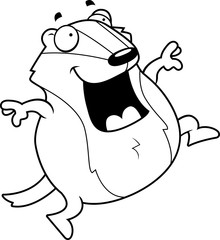 Cartoon Badger Jumping