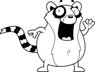 Cartoon Lemur Waving