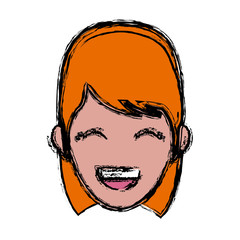 character woman head person profile image vector illustration