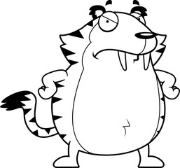 Angry Cartoon Saber-Toothed Tiger