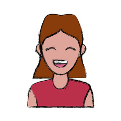 portrait woman character avatar employee icon vector illustration