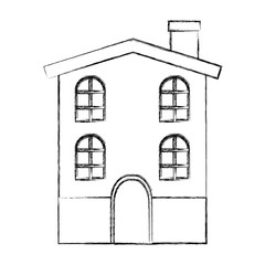 modern house icon over white background vector illustration