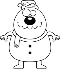 Happy Cartoon Snowman Santa