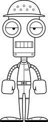 Fototapeta na wymiar Cartoon Bored Zookeeper Robot