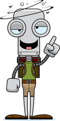 Cartoon Drunk Hiker Robot