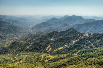 Views from Moro Rock in Sequoia and Kings Canyon National Park, California.