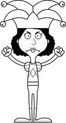 Cartoon Angry Jester Woman