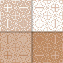 Geometric set of brown seamless patterns for design