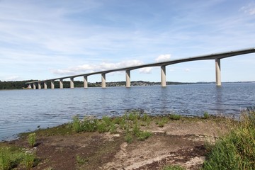 Fototapeta na wymiar The Vejle fjord bridge in Denmark