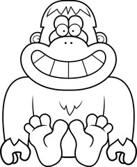 Cartoon Bigfoot Sitting