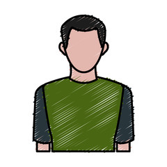 man in working clothes service profession delivery staff vector illustration