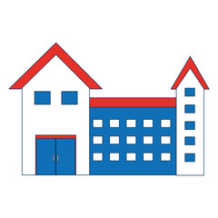 church building icon over white background vector illustration