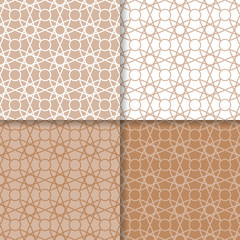 Geometric set of brown seamless patterns for design