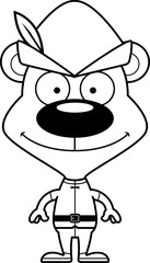 Cartoon Smiling Robin Hood Bear