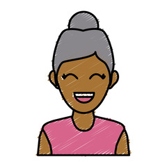 portrait woman character avatar employee icon vector illustration