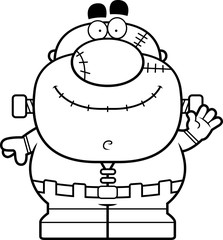 Waving Cartoon Frankenstein