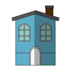 modern house icon over white background colorful design vector illustration