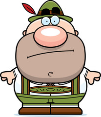 Cartoon Lederhosen Man Bored