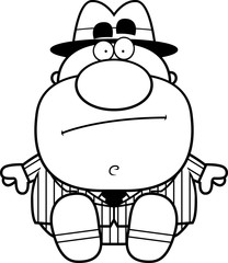 Cartoon Mobster Sitting