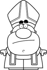 Cartoon Pope Bored