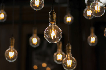 Luxury beautiful retro or vintage old style light bulb decor - Powered by Adobe