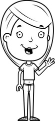 Waving Teen Girl