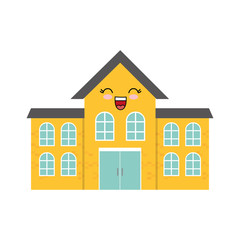 kawaii house icon over white background colorful design vector illustration