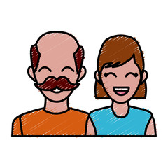delivery man and woman portrait people worker vector illustration