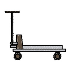 platform trolley cargo cart delivery equipment icon vector illustration