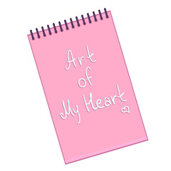 Vector Notepad with Text on the Cover: Art of My Heart