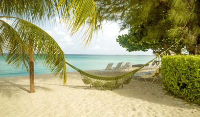 Panorama de Seven Mile Beach sur l& 39 île de Grand Cayman, les Caraïbes