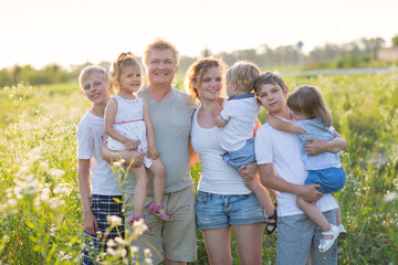 Fototapeta premium Large family with children