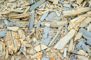 set of splinters of the broken stones, rock slate