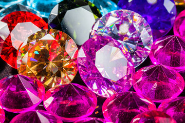 Colorful polished diamond jewelry