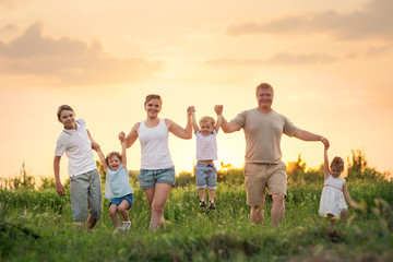 Obraz premium Large family with children