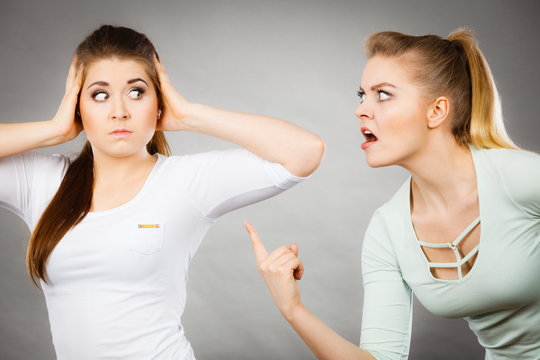 Two women having argue