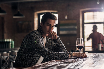guy in a wine restaurant