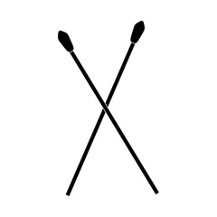 drumsticks icon over white background vector illustration